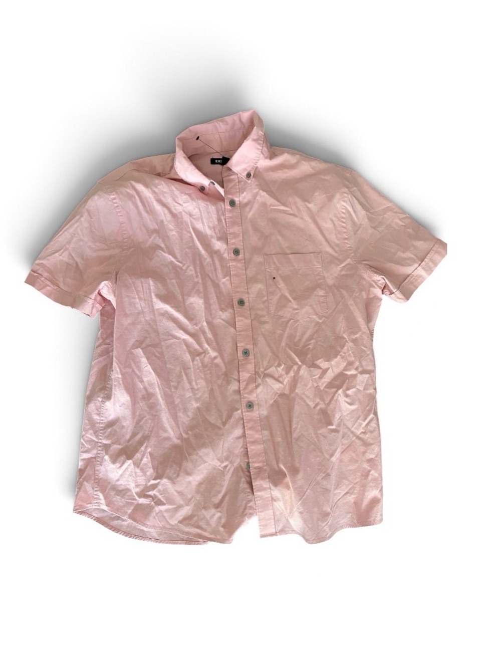 Express Men's Short-Sleeve Button-Up Shirt - Light Pink NWOT Medium